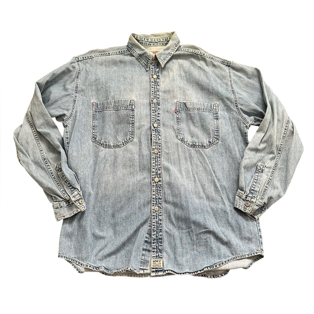 Levi's Red Tab Men's Washed Light Blue Denim Button-Down Shirt